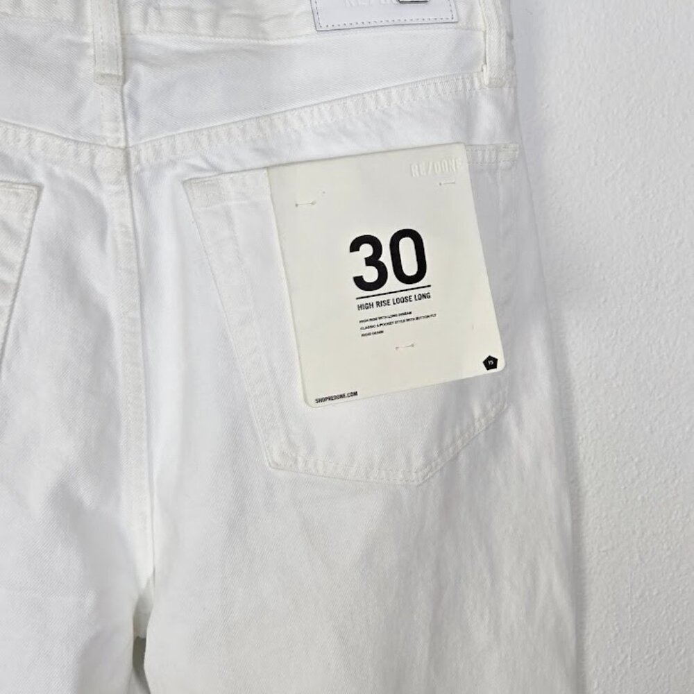 RE/DONE high rise loose long denim Sz 30 NEW - Picture 5 of 8